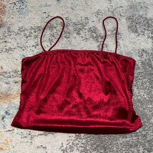 Red velvet crop top